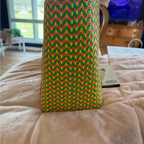 Consuela Multicolor Woven Tote with Tan Straps - Picture 7 of 7